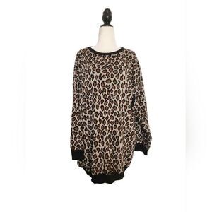 Y2K Leopard Vintage 90s Sweater Dress Medium Whimsigoth
